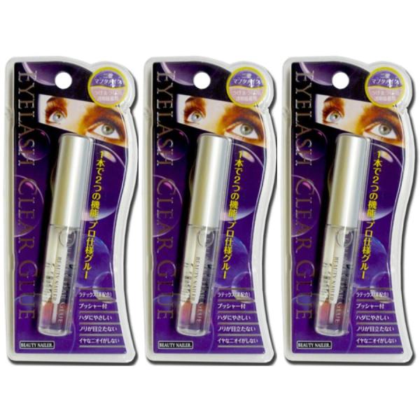 ☆プッシャー付☆ラテックス（非配合）☆イヤなニオイがしない！☆ブラシタイプで簡単に塗れる！☆透明なのでのりが目立たない！テカらない！☆肌にやさしい！☆たっぷり使える5mlボトル２ FOR 1!1本で2つの機能！ツケマツゲ用接着剤＆二重マブタ...