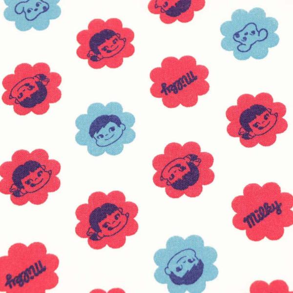 生地 1m単位 シーチング ペコちゃん ミルキーカラー (ホワイト