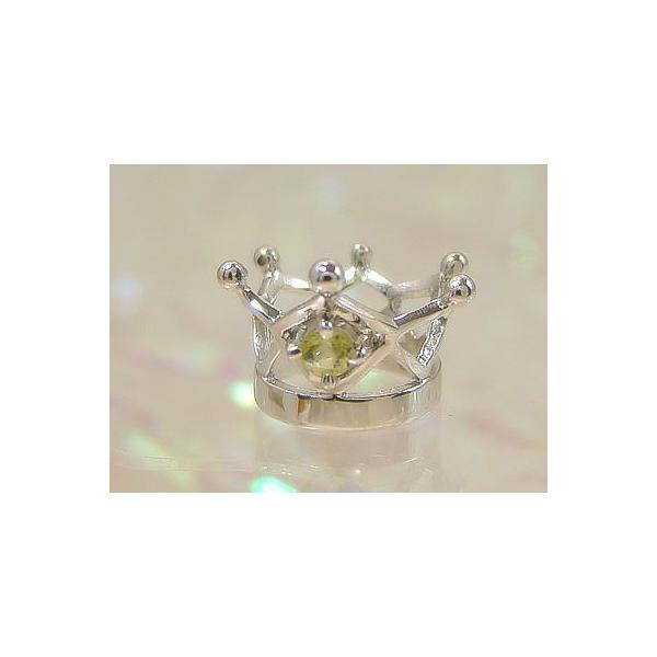ちいさな王冠がかわいい男の子向きのベビーリング■誕生石：ペリドット（08月の誕生石）■刻印できる文字数：18文字■刻印できる文字：英数字（大文字）「＆」「スペース」「：」「.」■リング：K10ホワイトゴールド/縦10mm×横9mm×高7mm...