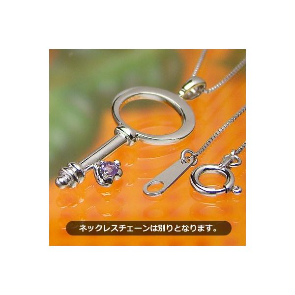 ■ベビーリングに使用されている宝石は、全て天然宝石です。■宝石：アメジスト/2月の誕生石(約2.0mm)■ペンダントトップ：K10(10金)ホワイトゴールド/縦27mm(バチカン含む)×横10mm/厚み：2.6mm/約0.8g■刻印印字数3...