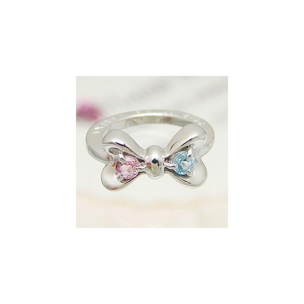 リボンの結び目の左右に天然宝石をあしらったベビーリング■プラチナ900/縦約12mm/横約11mm/内側の直径約8.5mm/内周約26.5mm(指にはめる場合は必ずサイズをご確認ください。※サイズ直し・ご交換はできません)■重量：（約）1....