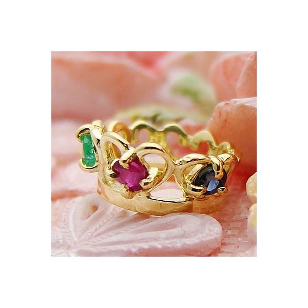 刻印できるハート型ティアラのベビーリング★材質：K18PG(イエローゴールド)　サイズ：約10mm×5mm　重さ：（約）0.6g　刻印印字数：18文字/英数、スペース）。お名前、記念日等が刻印できます。■納期：約14日間前後※「サイズ」「重...