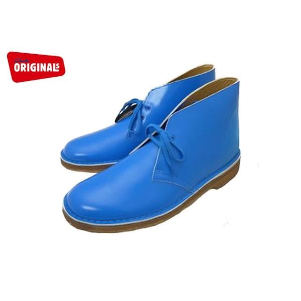CLARKS N[NX DESERT BOOT fU[gu[c STYLE NO. 20352804 COBALT PATENT Rogpeg MENS Y UKKi