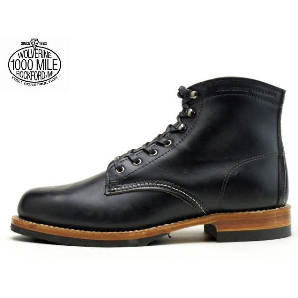 �E���o���� 1000�}�C���u�[�c �y�E�����@���� WOLVERINE 1000MILE BOOTS EVANS W40048 �u���b�N Made in USA�����Y men's boots
