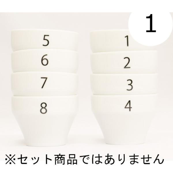 セラミックカッピングボウル。SCAAスタンダード。企画・制作・転写等すべて国産。裏底の桜がCool!品番：SJ-001マーク：『1』容量：200ml（摺き切り）材質：セラミック（陶器）備考：企画、生産、転写すべて国産・カッピングSCAAスタ...