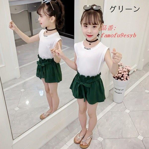 子供服 セットアップ キッズ ショートパンツ 通学着 短パン トップス ノースリーブ 夏着 2点セット 通園着 女の子 可愛い 散歩110 レジャー Tシャツ Dukecitycomiccon Com