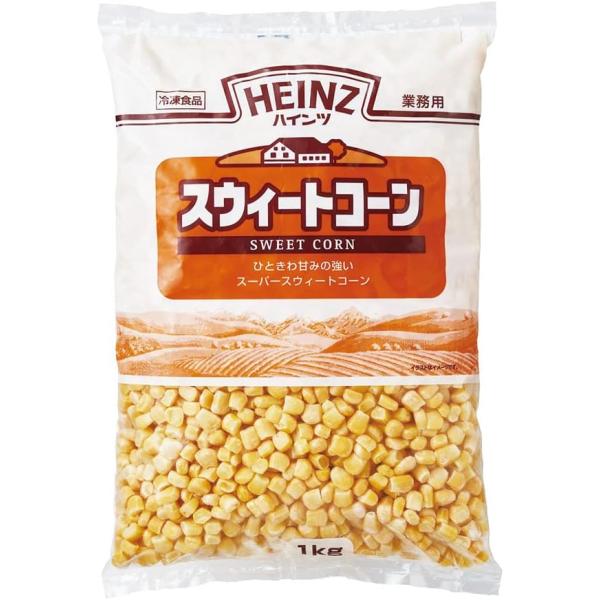 冷凍食品 ハインツ スウィートコーン 1kg 1000g スィートコーン コーン とうもろこし ストックして便利 簡単 冷凍野菜お弁当の彩り・調理方法ボイル　沸騰したお湯に凍ったまま商品を入れ、再沸騰したらザルなどにあけてください。フライパ...
