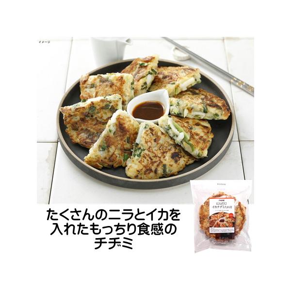 チヂミ 冷凍 にらだく イカ チヂミ 特製ダレ付 440g いか にら ニラ入り 冷凍食品 切れ目 韓国料理 ファディ