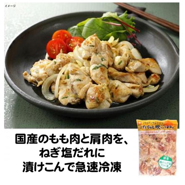 味付き肉 ねぎ塩だれ 鶏肉 冷凍 パパッと晩ごはん 国産鶏 のねぎ 塩だれ漬 300g 焼くだけ 冷凍食品 ファディ国産のもも肉と肩肉を、ねぎ塩だれに漬けこんで急速冷凍。解凍して玉ねぎと一緒に炒めるだけでメインのおかず完成です。名称　　　国...