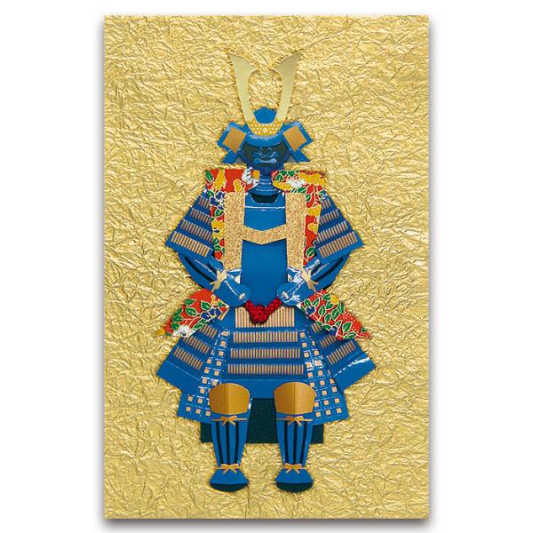 クリスマスカード 和風 【侍-06s】源義経 武将 侍 サムライ samurai グリーティングカード 多目的 メッセージカード 冬 福井朝日堂 京都