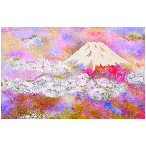 クリスマスカード 和風 【F20-633s】富士山  グリーティングカード 多目的 メッセージカード 和紙 冬 福井朝日堂