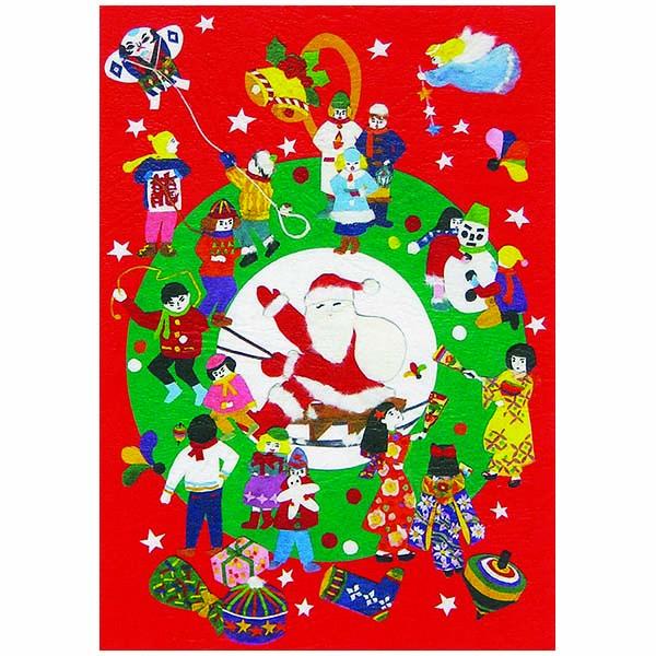 クリスマスカード 和風 【F20-692s-26】クリスマスツリー グリーティングカード 多目的 メッセージカード 和紙 冬 ポストカード 絵葉書 福井朝日堂