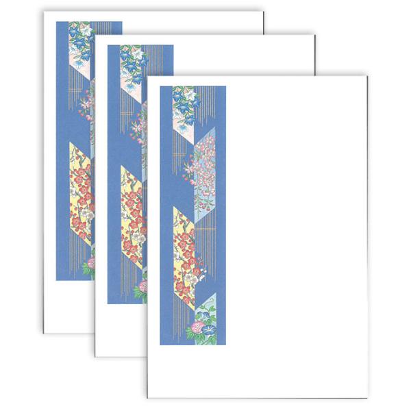 はがき 桜 梅 朝顔 桔梗 ポストカード 絵葉書【御所解もようはがき 花くらべ FPI-616】春 夏 秋 冬 年中 季節 和紙 和風 3枚 歳暮 中元 お礼 挨拶状 お知らせ