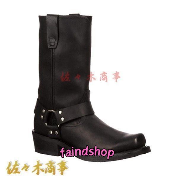 ウエスタンブーツ リングブーツ 24-29cm ロングブーツ 男女兼用