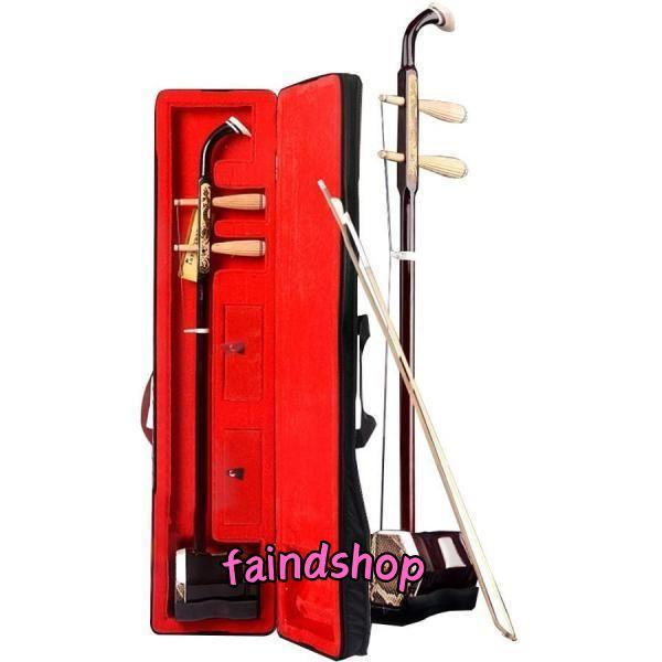 二胡 国立楽器 無料のアクセサリーとケースを備えたフラットポール二胡、 手彫りの民族楽器、 初級レベルの中国語2弦楽器 (Color : Whitewood Size : 32.3*5.1*