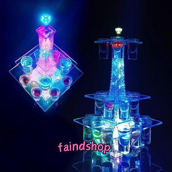 【製品紹介】このようなデザインは非常に注目されています。観覧車は回転して、照明も色を変えられます。パーティー、LEDライトは雰囲気を加えて、綺麗くって雰囲気満々です。【素材】LED酒ボトルの表示棚は高品質の素材アイスワインスタンド でできて...