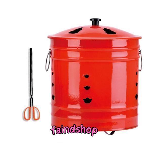 ?高品質：エナメル素材で作られており、耐久性があり頑丈で、長期間使用できます。 屋外のファイヤーピットでの薪の燃焼は、非常に耐久性のある製品です。 再利用可能、安全で環境に優しい。?通気口が多い：実用的な焼却炉です。 安全性。 燃焼バレルに...