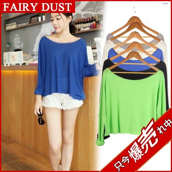 トップス プルオーバー Tシャツ レディース 夏 秋 カットソー 長袖 セクシー Uネック ゆったり 柔らかい 体型カバー