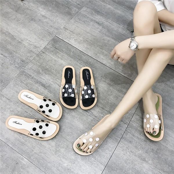 サンダル レディース 靴 シューズ フラット ぺたんこ 透明感 可愛い エレガンス ビーチサンダル リゾート 疲れない ドット 美脚 夏新作 歩きやすい まとめ買い特価
