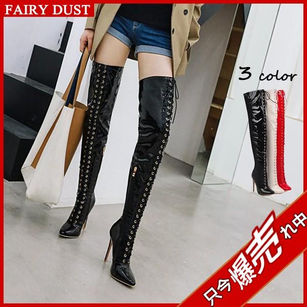 ロングブーツ レディース ハイヒール 歩きやすい 履きやすい 痛くない 美脚 ハイヒール サイドジップ Pu 男女 大きいサイズ メンズ 爆売りセール開催中