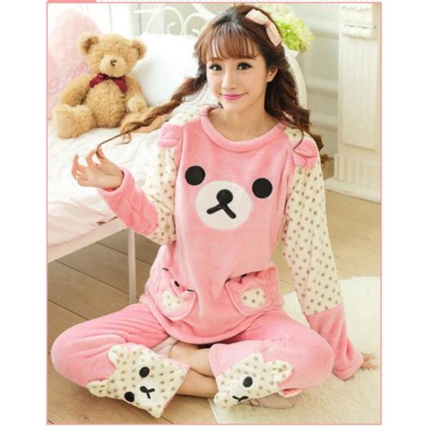 ルームウェア もこもこ レディース パジャマ ワンピース フリース 厚手 部屋着 ホームウェア 冬 長袖 寝巻き 国内即発送 カラフル 可愛い