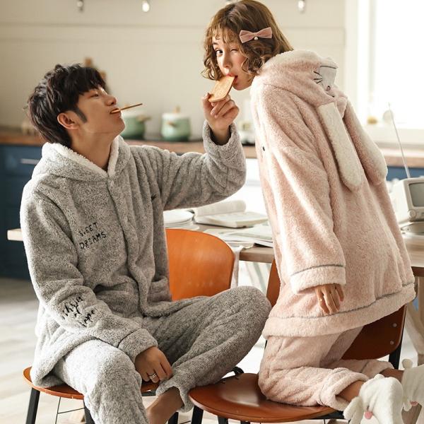 ペア ペアパジャマ 秋冬 モコモコ 前開きパジャマ 上下セット ルームウェア ナイトウェア レディース メンズ 暖かい 可愛い うさぎの耳 部屋着 寝巻き 単品売り Buyee 日本代购平台 产品购物网站大全 Buyee一站式代购 Bot Online