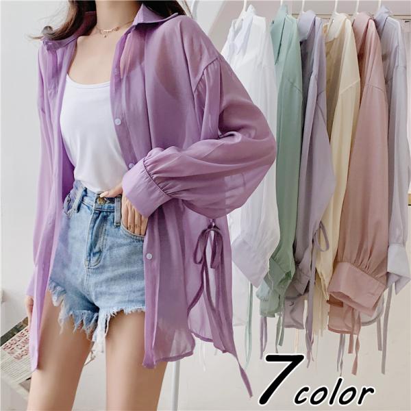 Uvカットカーディガンレディース春夏薄手シフォンカーディガン白レースブラウス七分袖トップス紫外線カットシースルー冷房対策ビーチウェア透ける 最高の品質の