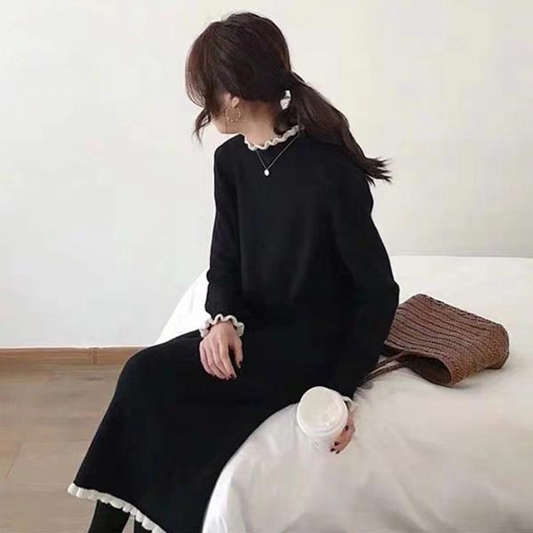ニットワンピース レディース 40代 秋冬 長袖ワンピース ハイネックニットワンピース 黒 ロングスカート ゆったり ニットインナー オシャレ韓国風 大人 上品 Y Fairyhouse 通販 Yahoo ショッピング