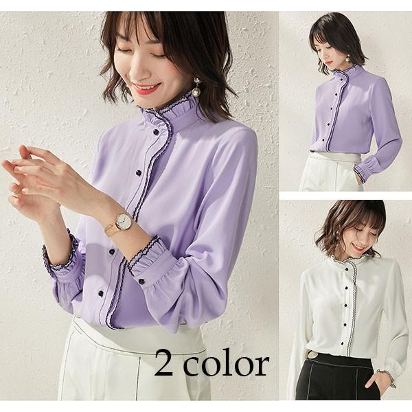 激安通販販売 ブラウス レディース 春秋 長袖ブラウス シフォン