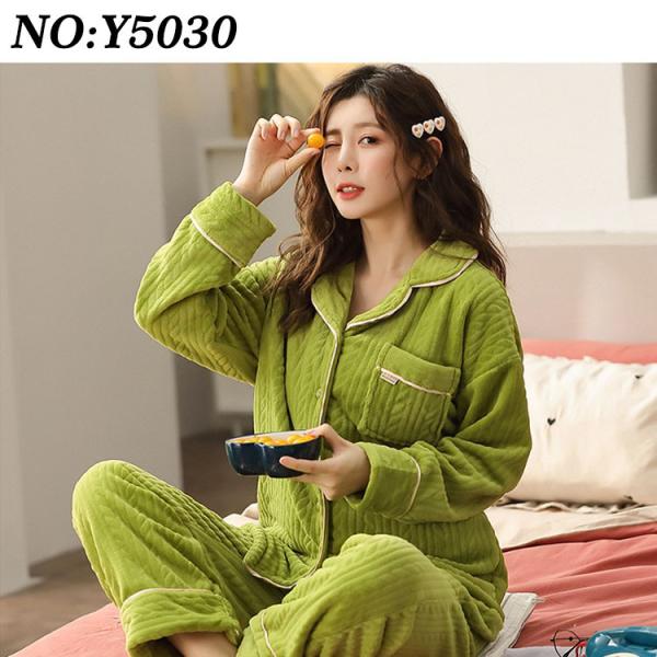 7色パジャマ ルームウェア レディース 秋冬 モコモコ 長袖 前開きパジャマ フランネル ルームウェア 暖かい 上下セット 可愛い 厚手部屋着 寝巻き Hoscmn49je レディースファッション Pfsko Ukim Edu Mk