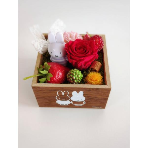 プリザーブドフラワー ミッフィー風BOXアレンジ ブラウン プレゼント