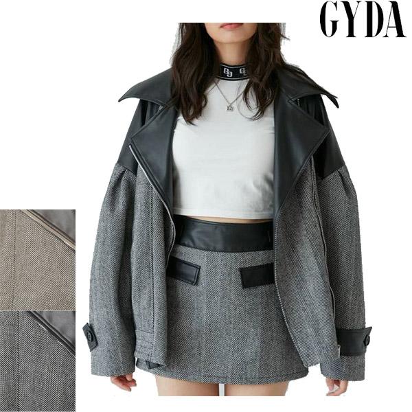 GYDA ジェイダ mix material BIGライダースジャケット アウター GYDA ジェイダ mix material BIGライダースジャケット アウター