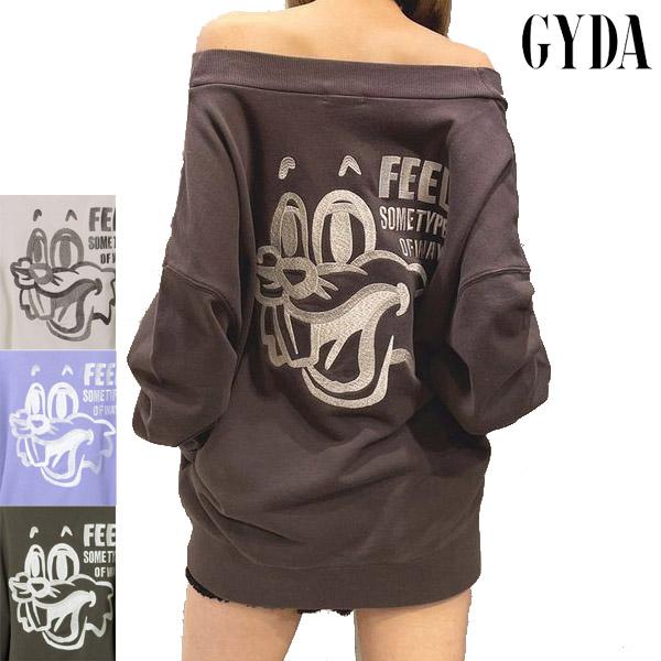 GYDA ジェイダ FEEL BUNNY VネックスウェットTOPS トレーナー GYDA ジェイダ FEEL BUNNY VネックスウェットTOPS トレーナー