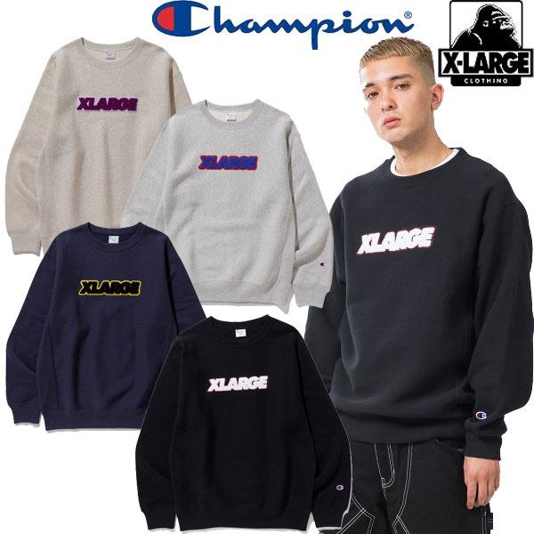 エクストララージ Xlarge Champion Crew Neck チャンピオン コラボ クルーネック スウェット トレーナー ロゴ パッチ メンズ ブランド ストリート Faithstore 通販 Yahoo ショッピング