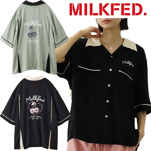 MILKFED.（ミルクフェド） MILKFED. CHERRIES BOWLING SHIRTS チェリー