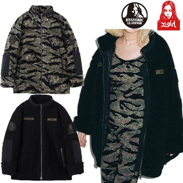 エックスガール X-GIRL × HYSTERIC GLAMOUR MILITARY BOA JACKET ヒステリックグラマー ボア ジャケット  アウター ミリタリー シンプル ブランド レディース