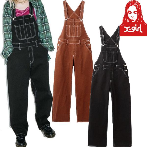 X-girl エックスガール X-GIRL WIDE TAPERED OVERALL ワイド X-girl エックスガール X-GIRL WIDE TAPERED OVERALL ワイド