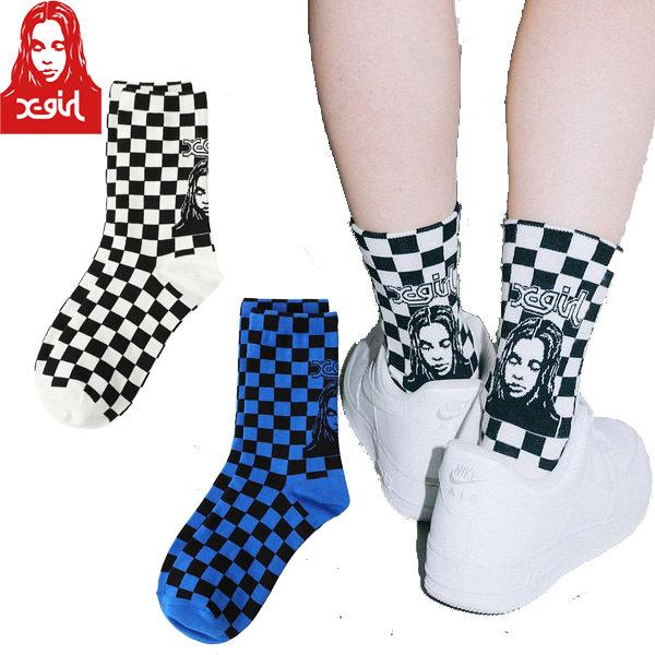 エックスガール X Girl Face Checkered Socks フェイス チェッカー ロゴ ソックス 靴下 小物 雑貨 ギフト ブランド レディース Faithstore 通販 Yahoo ショッピング