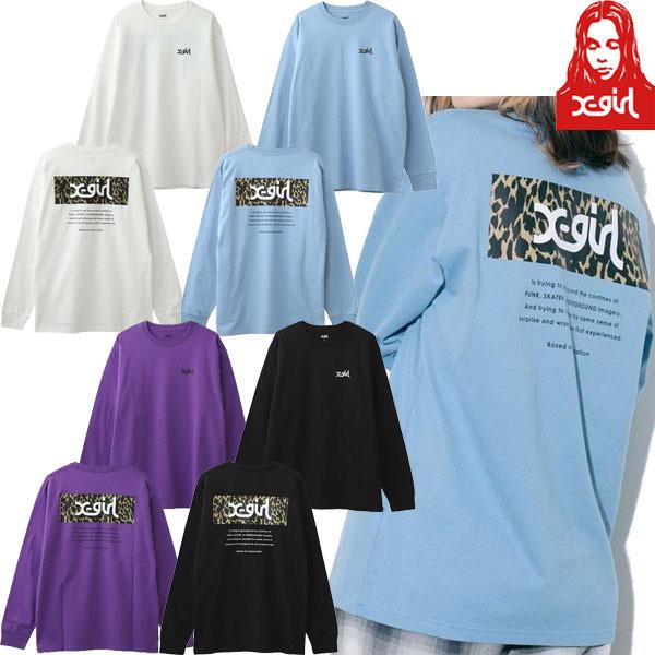 X-girl エックスガール X-GIRL LEOPARD BOX L/S TEE レオパード X-girl エックスガール X-GIRL LEOPARD BOX L/S TEE レオパード