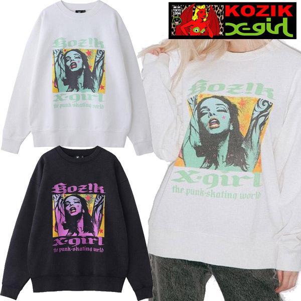 エックスガール X-GIRL × KOZIK TRIBAL GIRL SWEAT TOP フランク 