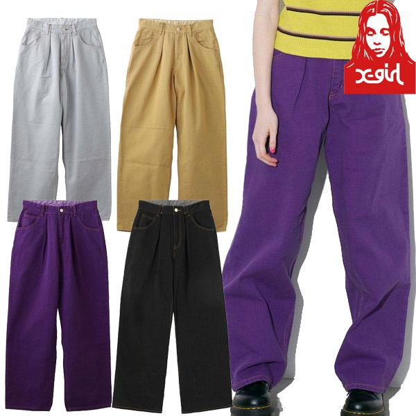 エックスガール X-GIRL WIDE TAPERED PANTS ワイド テーパード パンツ  
