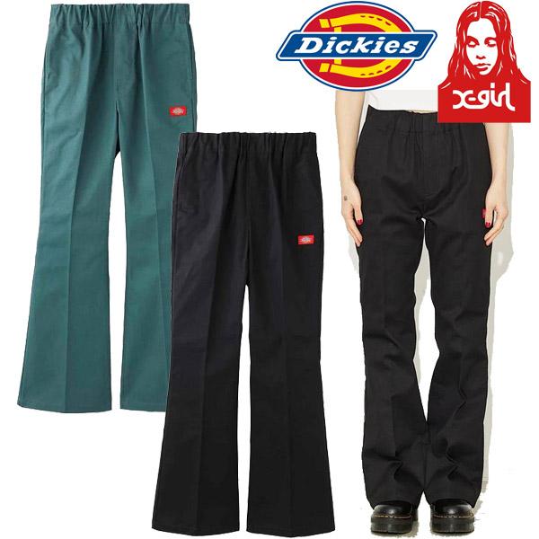 エックスガール X-GIRL X-girl × Dickies WORK CHEF PANTS ディッキーズ コラボ フレア パンツ セットアップ  メンズライク ブランド レディース