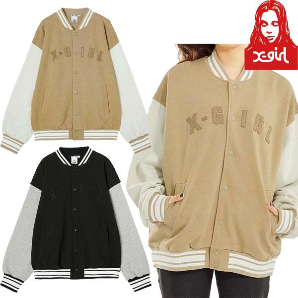 X-girl エックスガール X-GIRL SWEAT VARSITY JACKET スウェット  