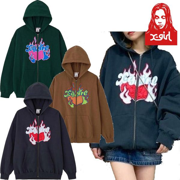 X-girl エックスガール X-GIRL SWEAT ZIP UP HOODIE ジップ X-girl エックスガール X-GIRL SWEAT ZIP UP HOODIE ジップ