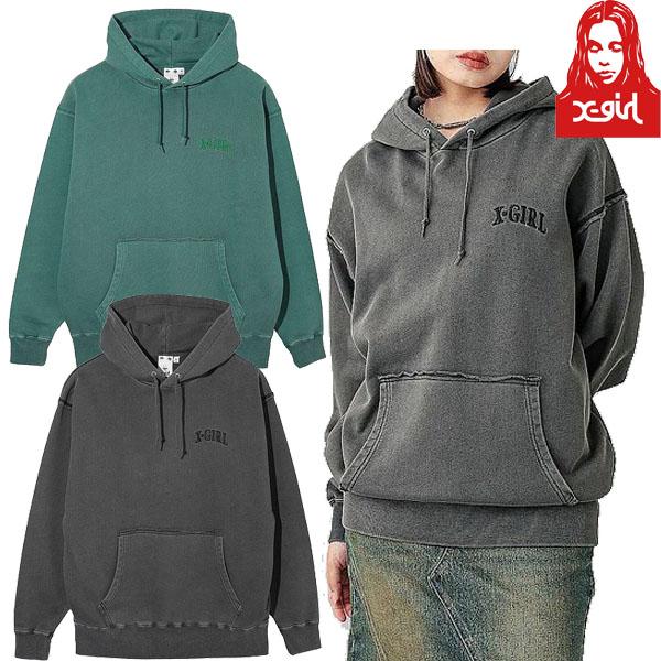 X-girl エックスガール DISTRESSED SWEAT HOODIE パーカー