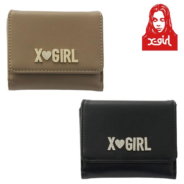 X-girl（エックスガール） X-girl RHINESTONE LABEL MINI WALLET