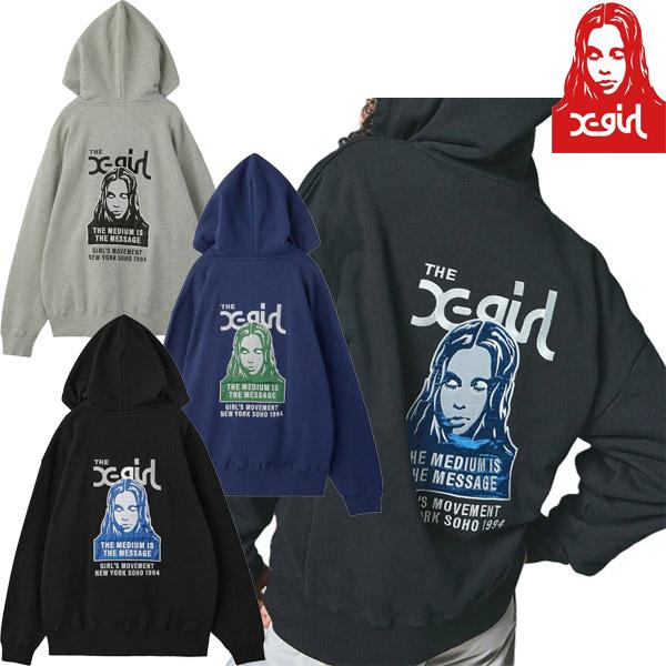 X-girl（エックスガール） X-girl FACE PATCH AND LOGO ZIP UP SWEAT