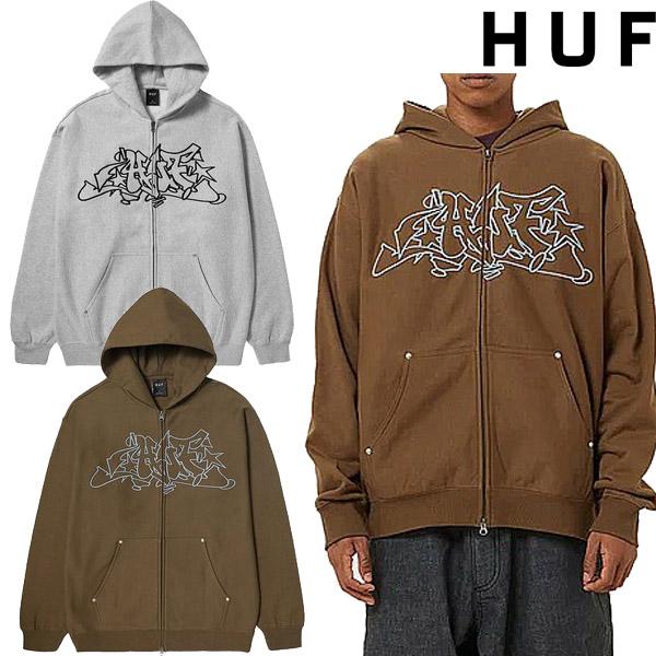 HUF ハフ OUTLINES HEAVY WEIGHT FULL ZIP FLEECE ジップ パーカー 