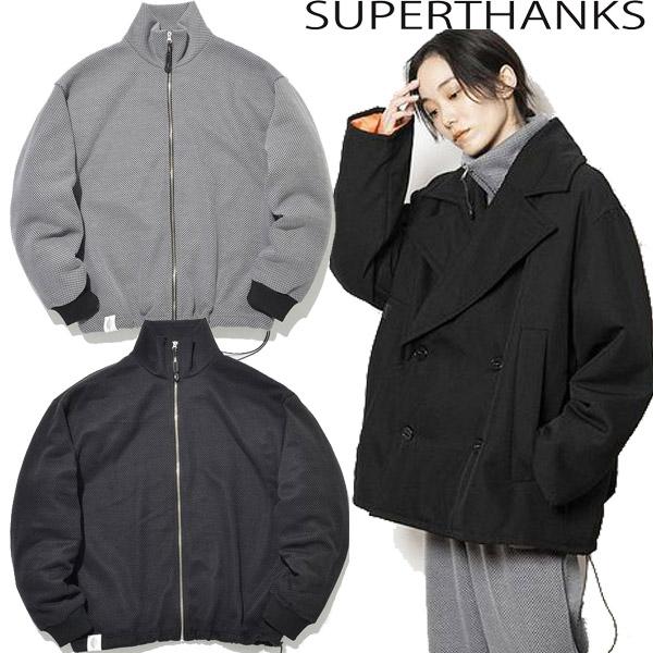 SUPERTHANKS スーパーサンクス CHECKERED KNIT ZIPUP BLOUSON ジップ 