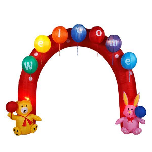 かわいいくまとうさぎのエアーアーチで運動会を盛り上げよう